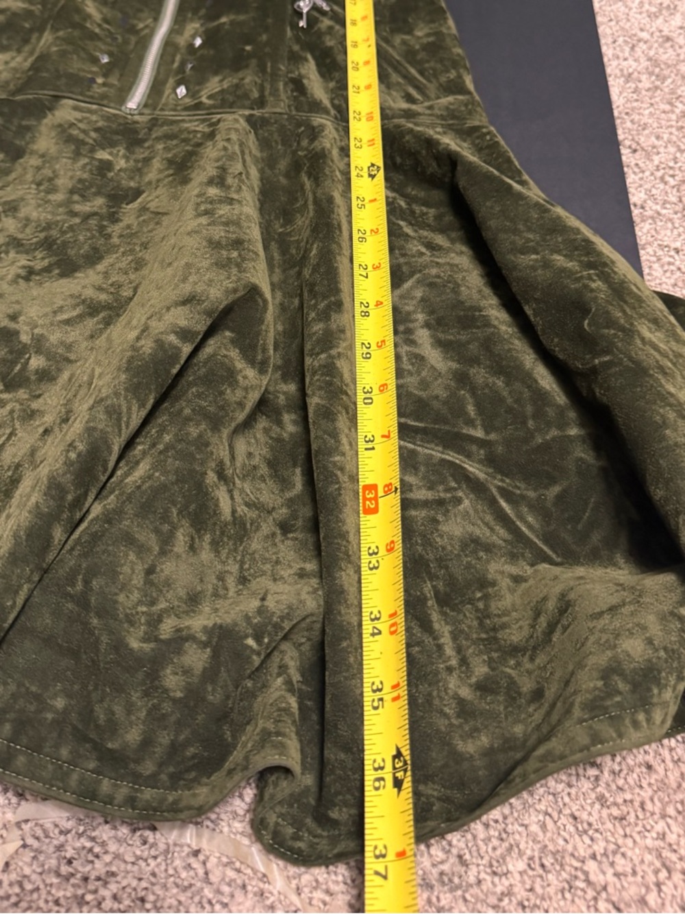 Green Velvet Goth Grunge Dress + Jacket Set - Picture 13 of 14